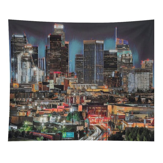 Los Angeles at Night Tapestry