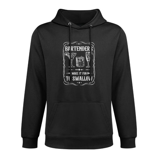 Funny Bartenders Make It Fun To Swallow Bartending Humor Breathable Fabric Hoodie