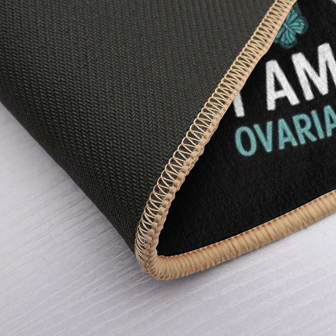 1 Year Ovarian Cancer Free God Prayer Cancer Awareness  Eco-Friendly Bath Mat