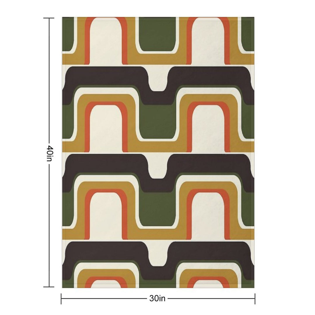 Mid-Century Modern Meets 1970s Plush Throw Blanket
