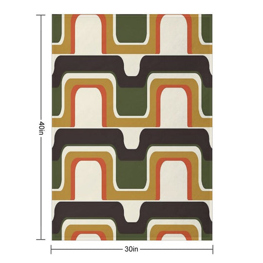 Mid-Century Modern Meets 1970s Plush Throw Blanket