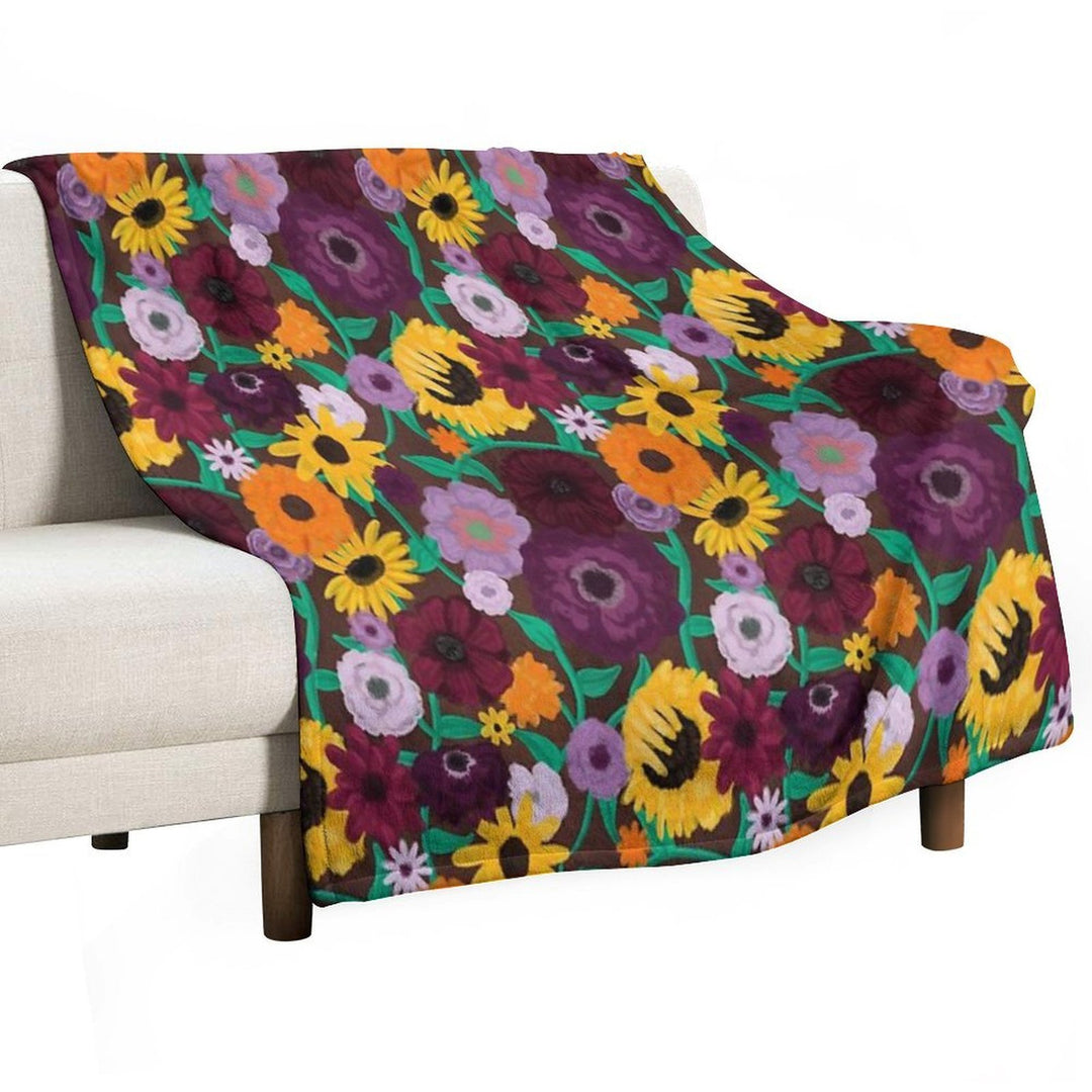 Surprise Song Piano Flowers  Acoustic Set Velvety-soft Throw Blanket