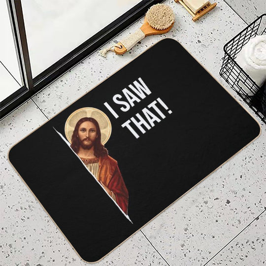 Jesus Meme I Saw That White Vintage  Pet-Safe Bath Mat