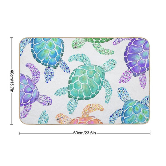 Turtle Pattern (colour)  Non-Slip Bath Mat