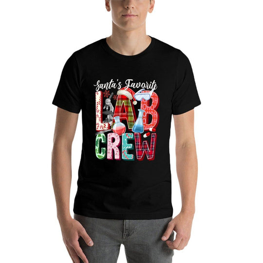 Santas Favorite Lab Crew Christmas Laboratory Technician  Graphic-printed T-Shirt