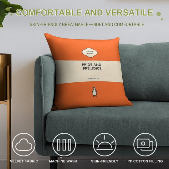 Pride And Prejudice Jane Austen Penguin Book Cover Soft Luxury Feel Throw Pillow