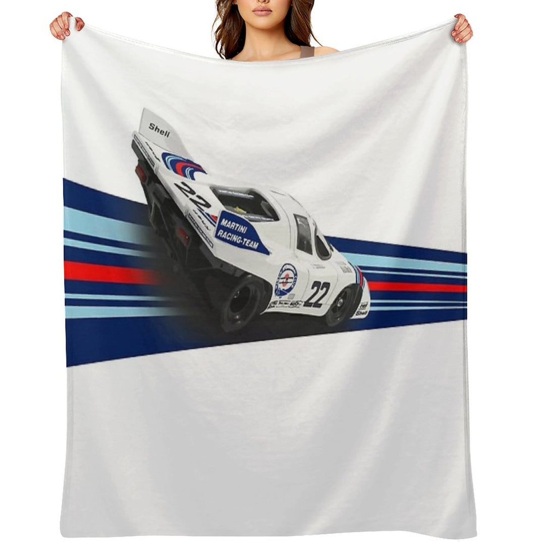 Porsch 917 Martini Racing 1971 Travel-friendly Throw Blanket