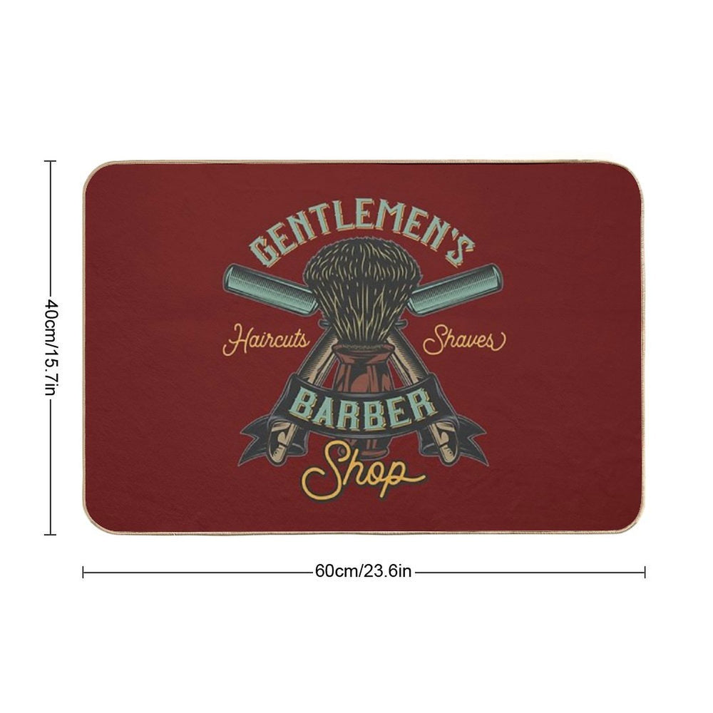 Gentlement's Haircuts & Shaves Barber Shop - Vintage Gift  Long-Lasting Bath Mat