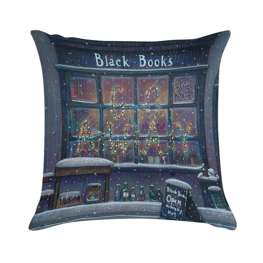 Black Books Christmas Soft Washable Throw Pillow