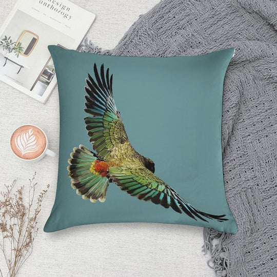 New Zealand Kea Soft Reinforced Edging Throw Pillow