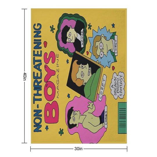 Non-Threatening Boys Magazine All-season Throw Blanket