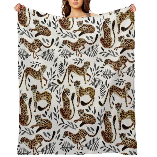 Cheetah Collection – Mocha & Black Palette Gift-ready Throw Blanket