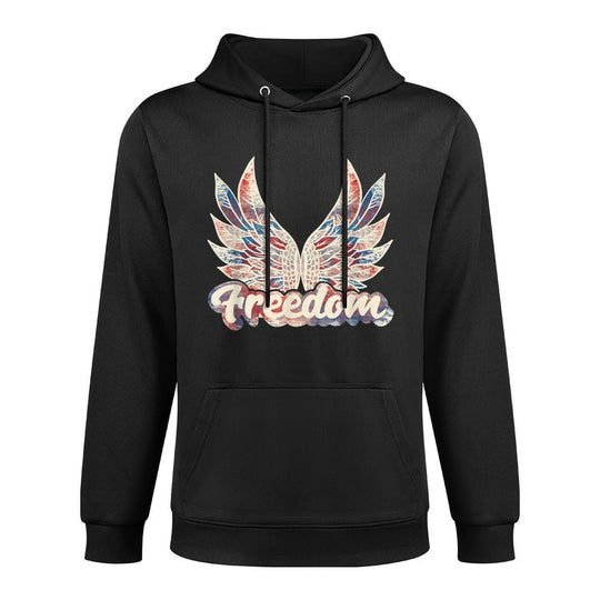 Vintage Freedom Wings 4th of July Patriotic Angel Wings USA Relaxed Fit Hoodie