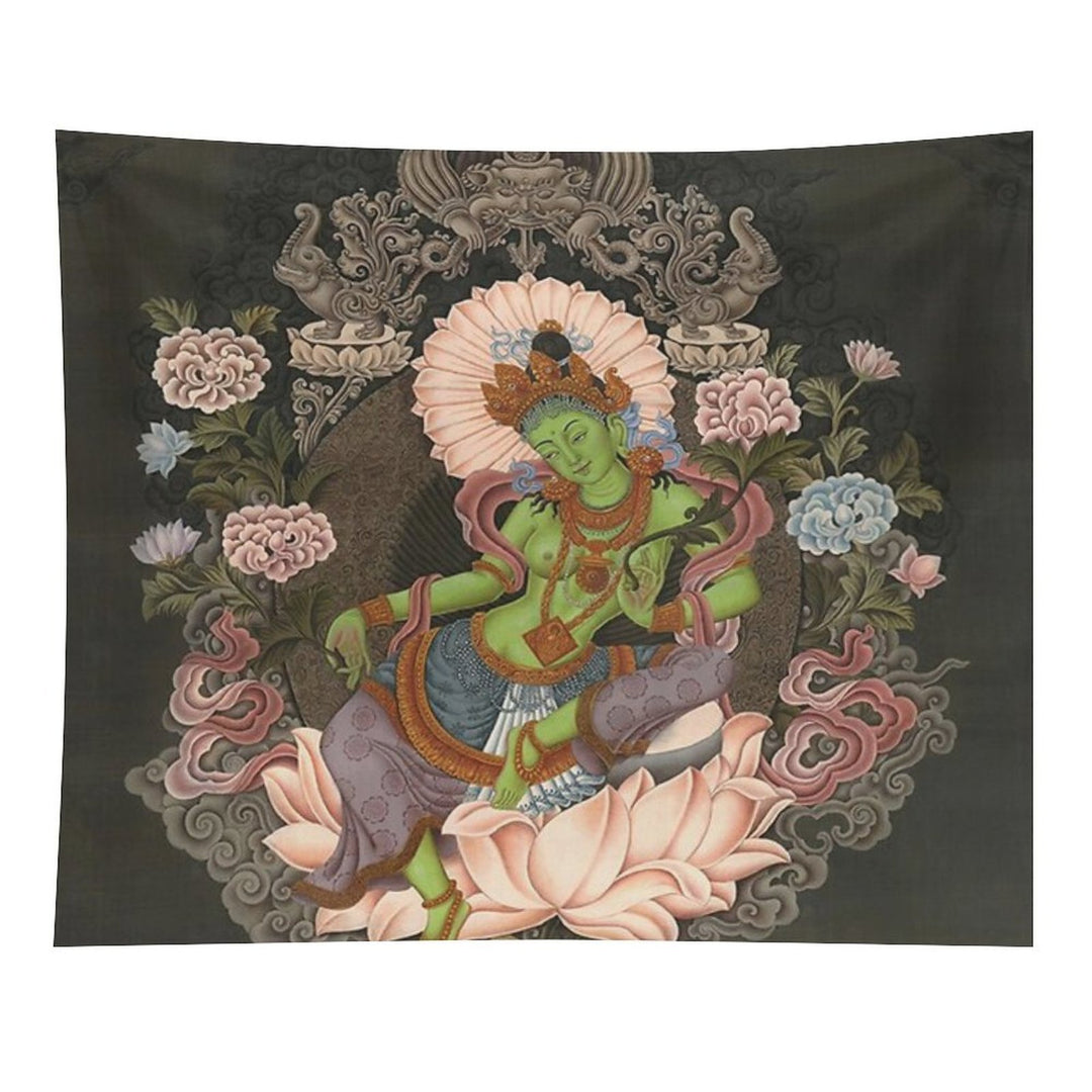 Green Tara Buddhist Thangka Jetsun Dolma Tapestry