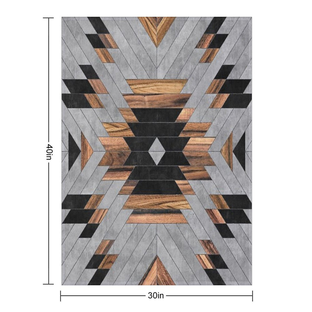 Urban Tribal Pattern No.6 - Aztec - Concrete And Wood Versatility Throw Blanket