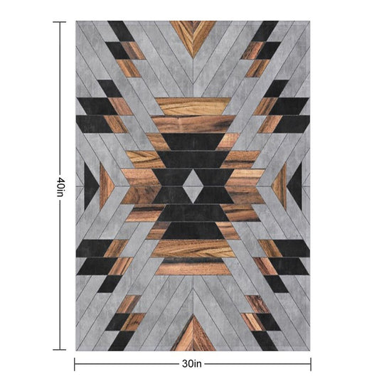 Urban Tribal Pattern No.6 - Aztec - Concrete And Wood Versatility Throw Blanket