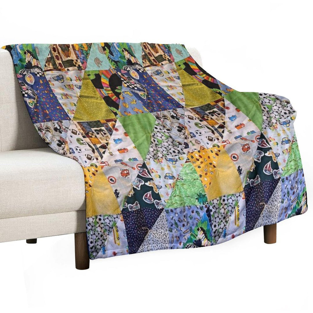 Kids Colorful Animal Funky And Fun Easy Care Throw Blanket