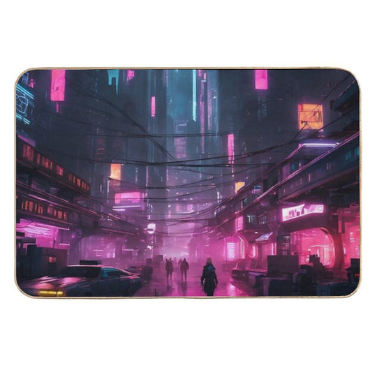 Cyberpunk Night City Art #1  Long-Lasting Bath Mat