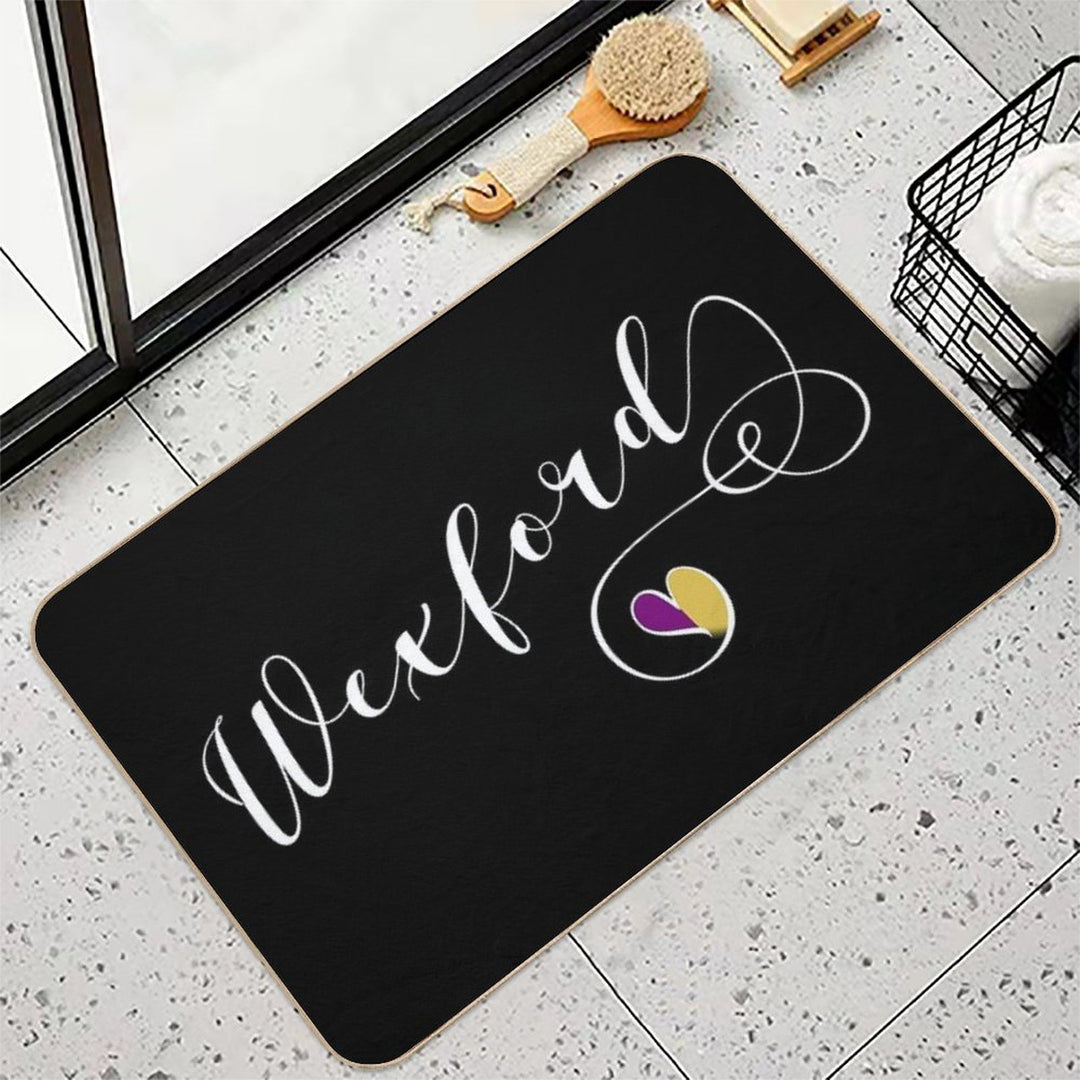 Wexford County Colours Flag Heart, Loch Garman, Ireland, Irish  Non-Slip Bath Mat