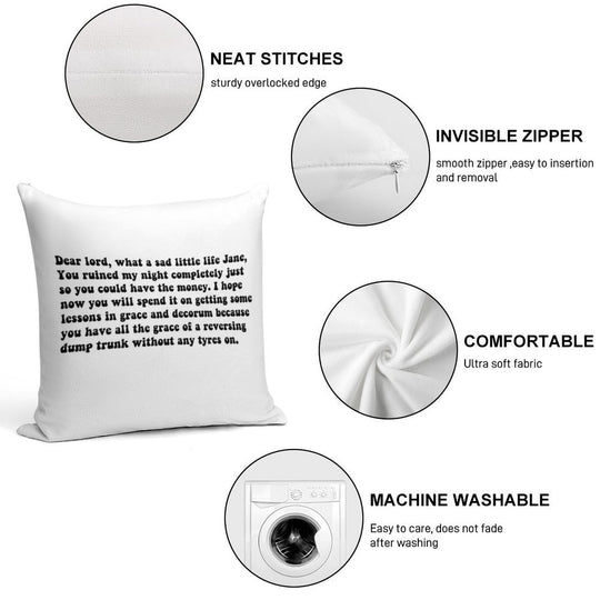 What A Sad Little Life Jane Soft Shrink-Resistant Throw Pillow