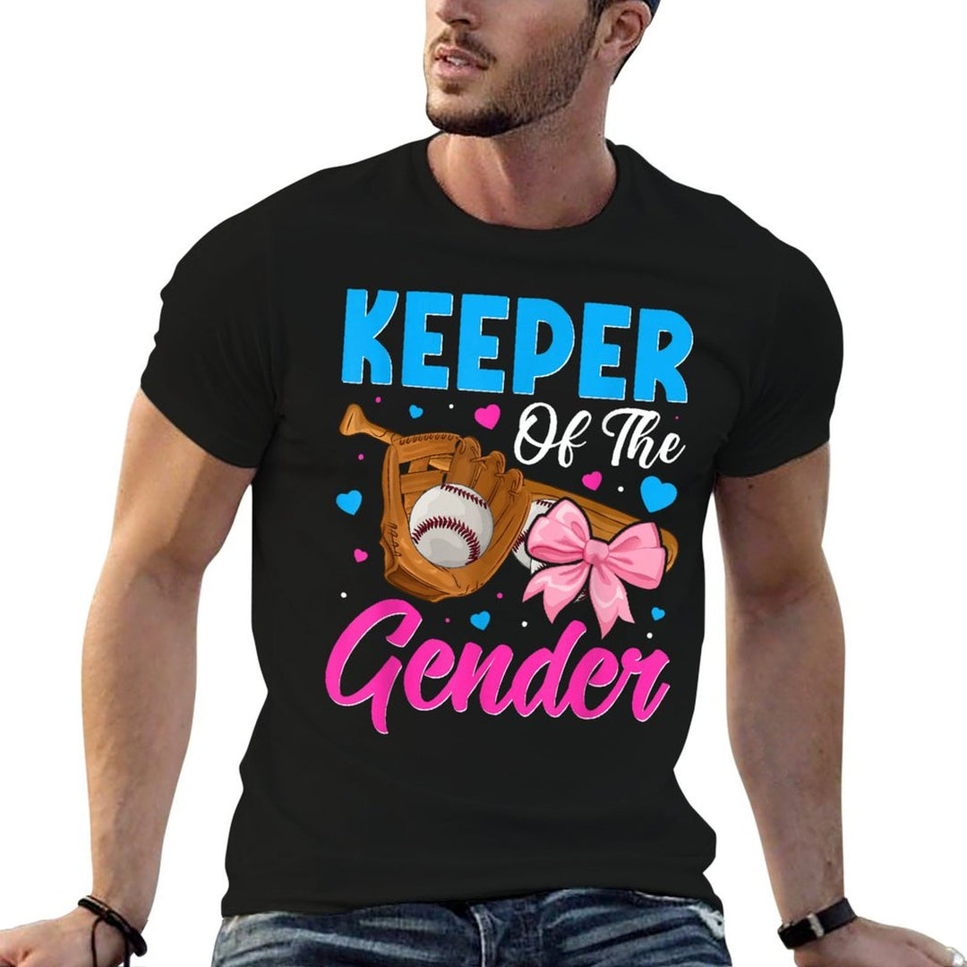 Keeper Of The Gender Baseball Or Bows Gender Reveal Party  Relaxed-fit T-Shirt
