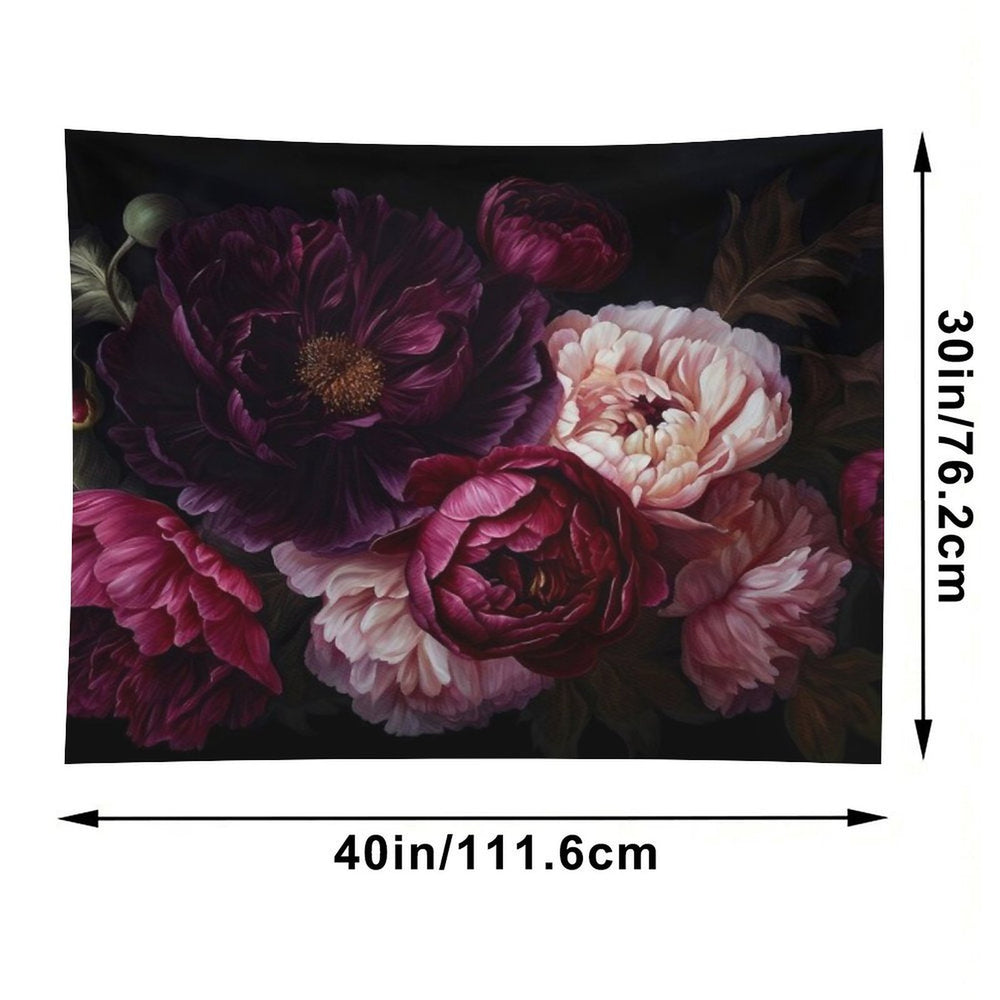 Vintage Moody Floral Baroque Botanical Night Garden Nightgarden Tapestry