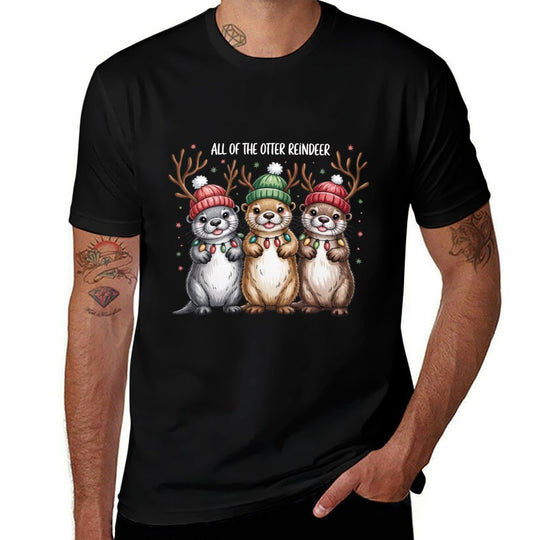 All of The Otter Reindeer Funny Christmas for Animals Lover  Versatile T-Shirt