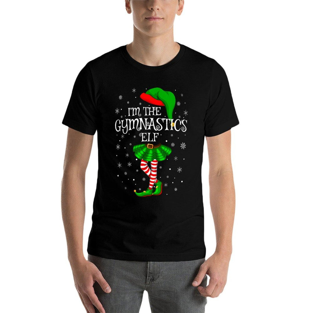 Gymnastics Elf Christmas Matching Family Women Girls Elf  Polyester Blend T-Shirt