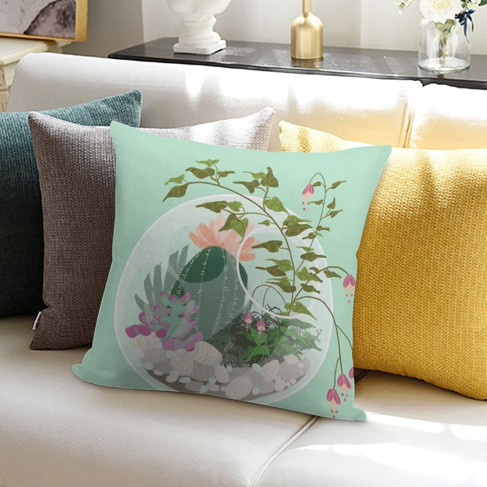 Round Terrarium Soft Bedroom Essential Throw Pillow