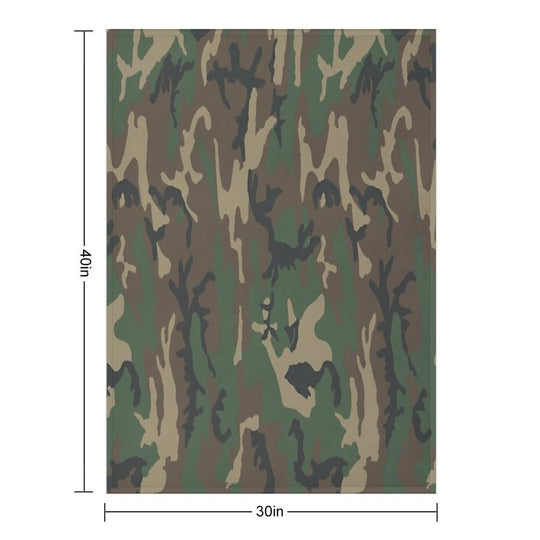 Woodland Camo (Brown) Lightweight Throw Blanket