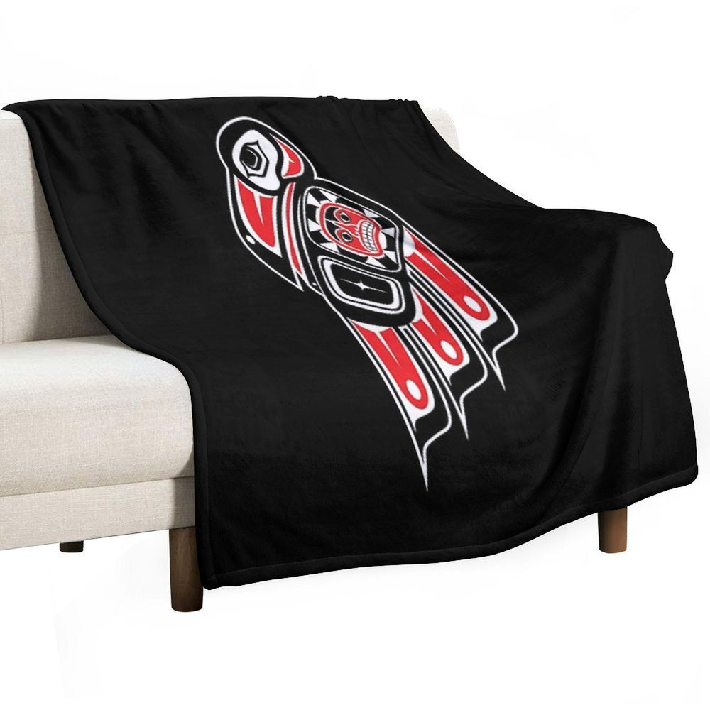 Haida Raven Plush Throw Blanket