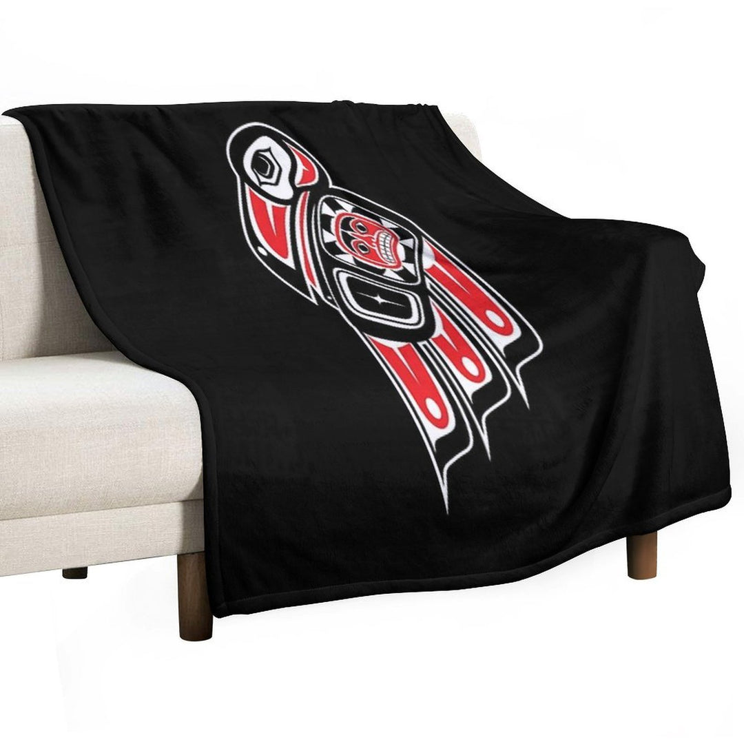 Haida Raven Plush Throw Blanket