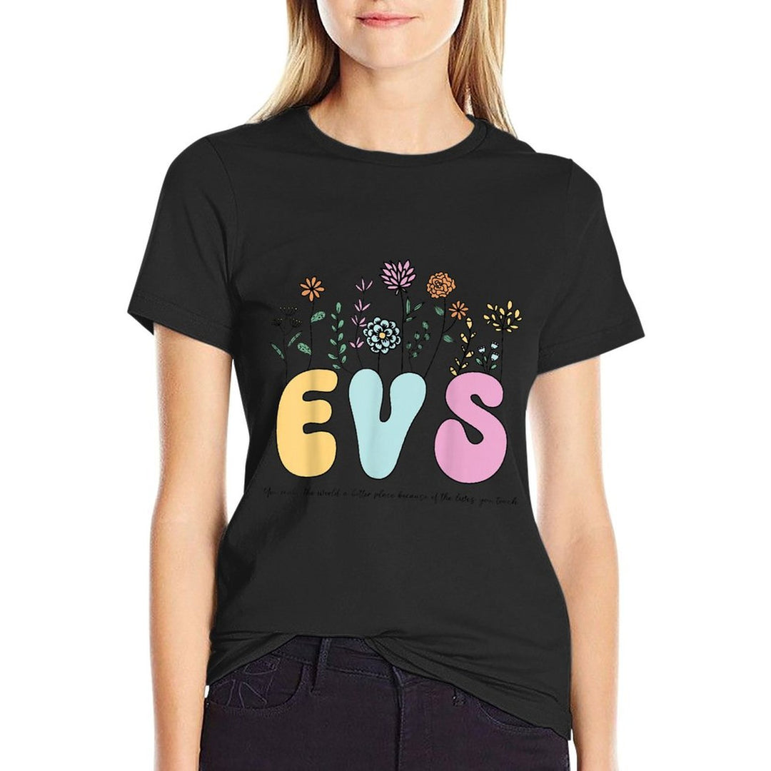 Retro Vintage Floral EVS For Women Nurse Week  Durable T-Shirt