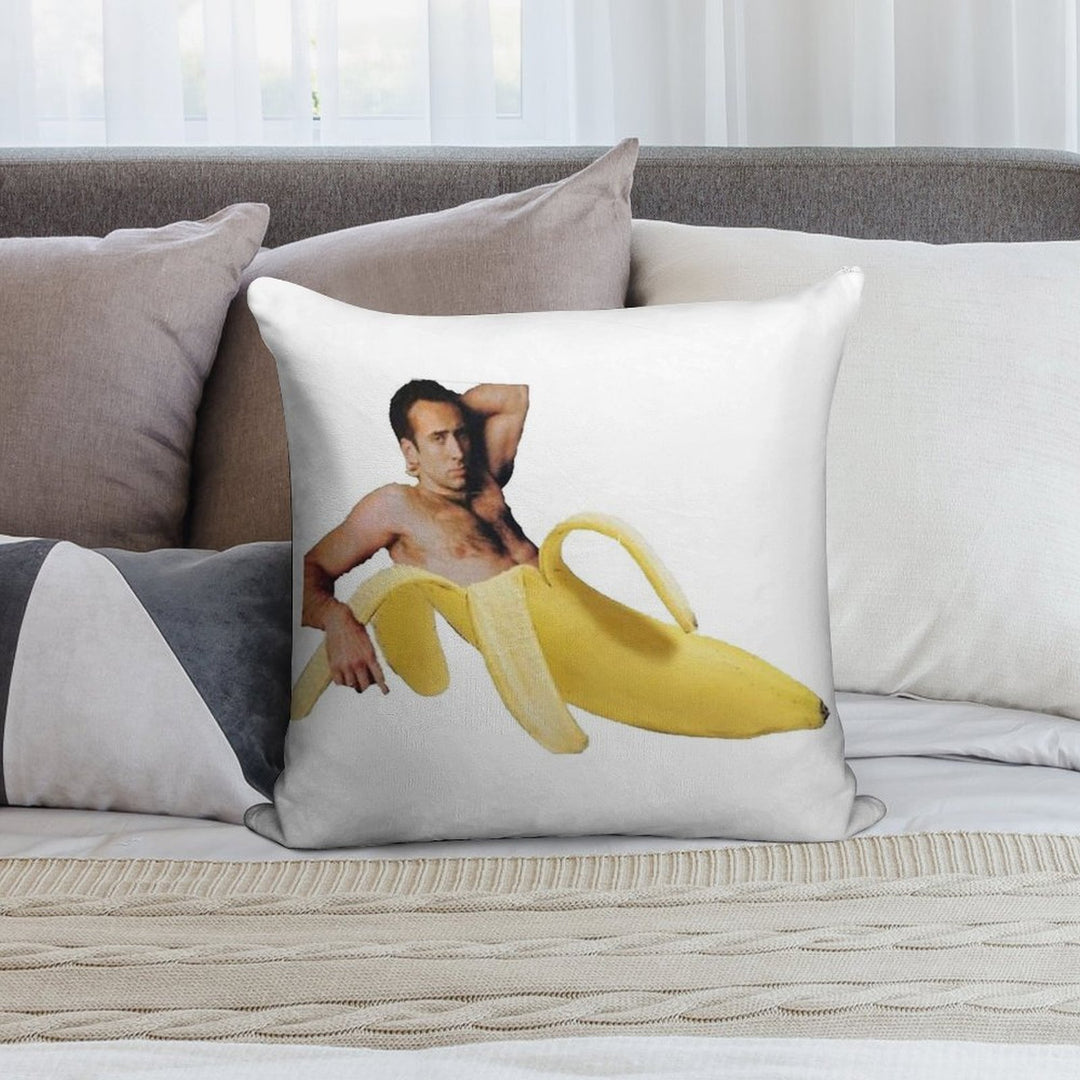 Nicholas Cage Sexy Banana Pose Soft Multiple Sizes Throw Pillow