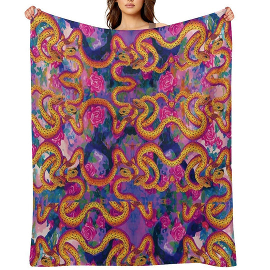 Garden of Eden  Snakes Sustainable Throw Blanket