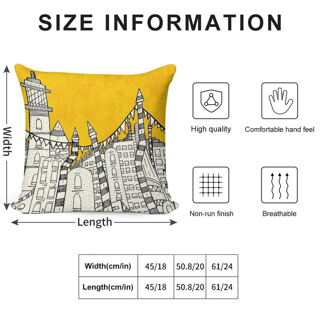 Big Sun Small City Soft Style Accent Throw Pillow