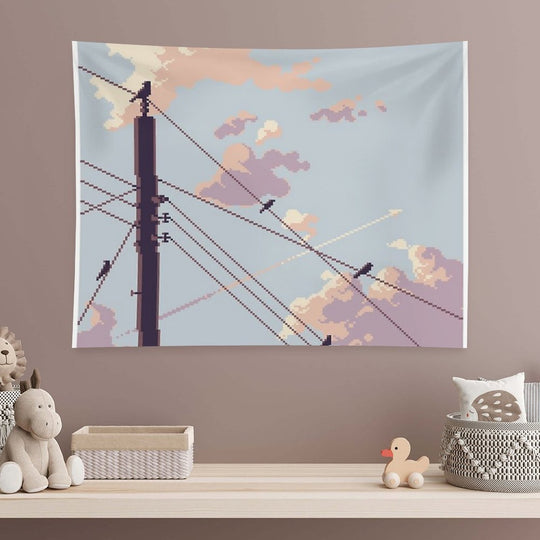 Birds And Electricity Tapestry