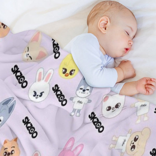 STRAY KIDS (SKZOO) All Members Pattern Shrink-resistant Throw Blanket