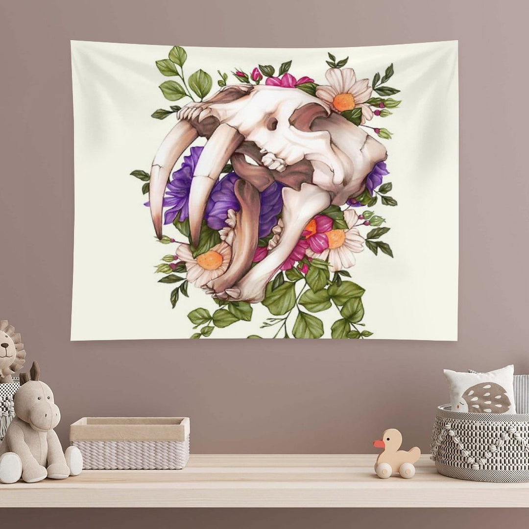 Sabertooth Skull Tapestry