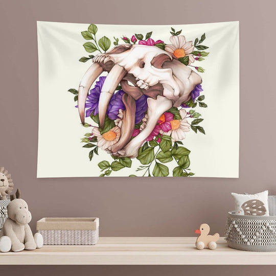 Sabertooth Skull Tapestry