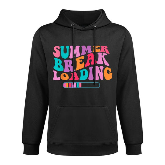Summer Break Loading Teacher Student Vacation Groovy Layering Staple Hoodie