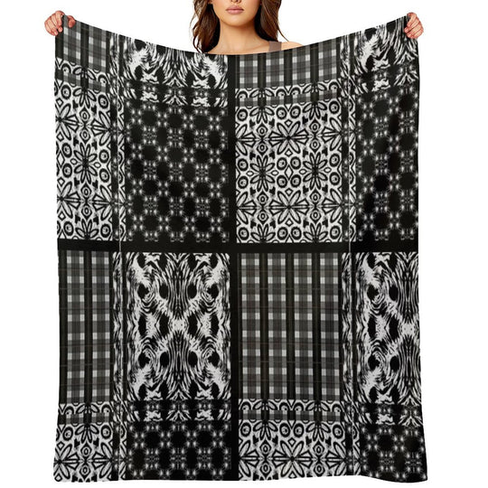 Mixed Black And White Pattern Comfort Throw Blanket