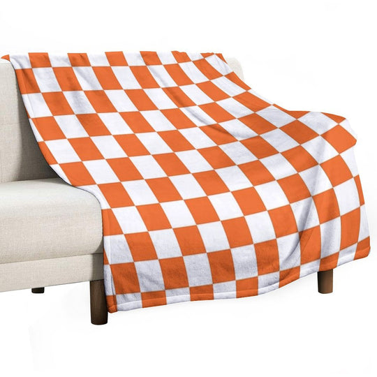 Tennessee Orange And White Checkerboard Durable Throw Blanket