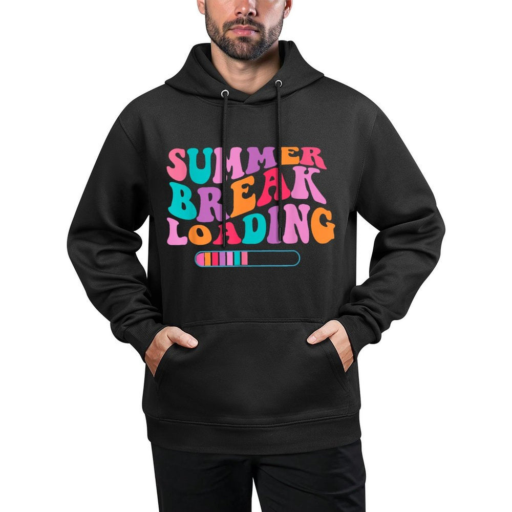Summer Break Loading Teacher Student Vacation Groovy Layering Staple Hoodie