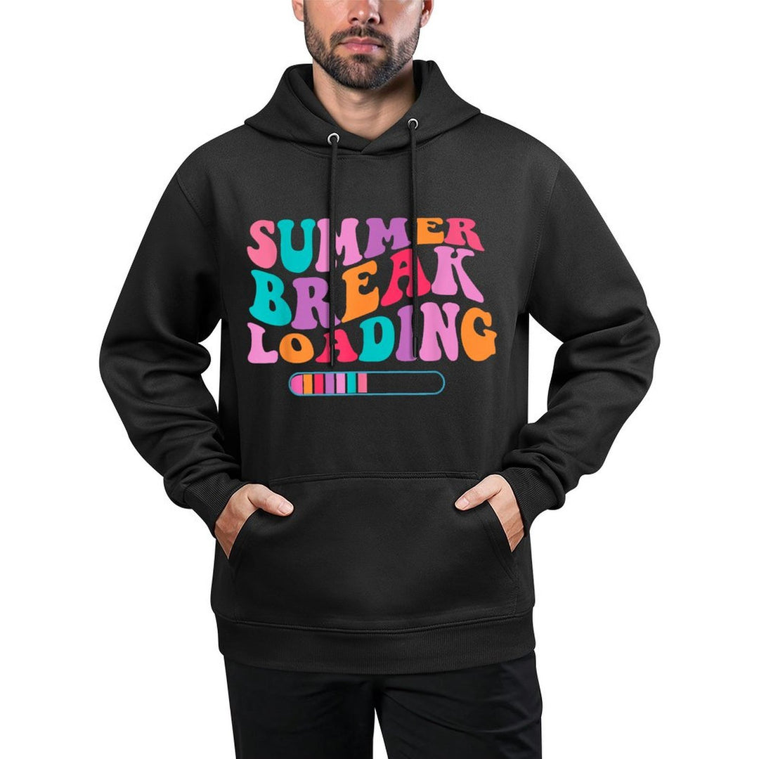 Summer Break Loading Teacher Student Vacation Groovy Layering Staple Hoodie