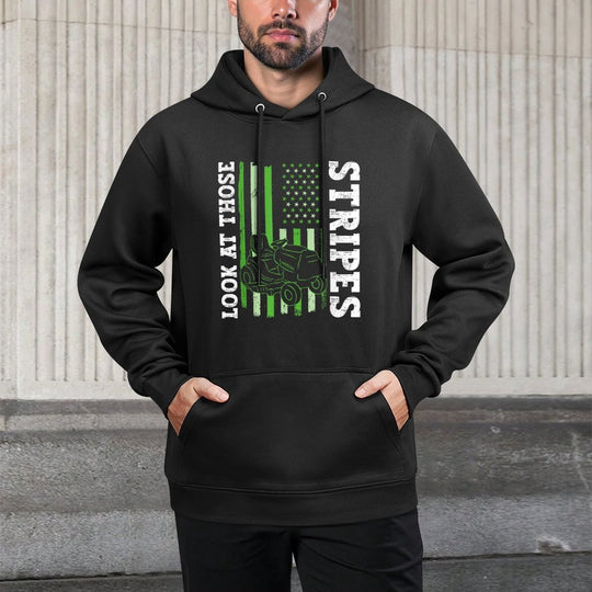Look At Those Stripes - Lawn Mowing Funny Dad Lawn Mower Customizable Surface Hoodie