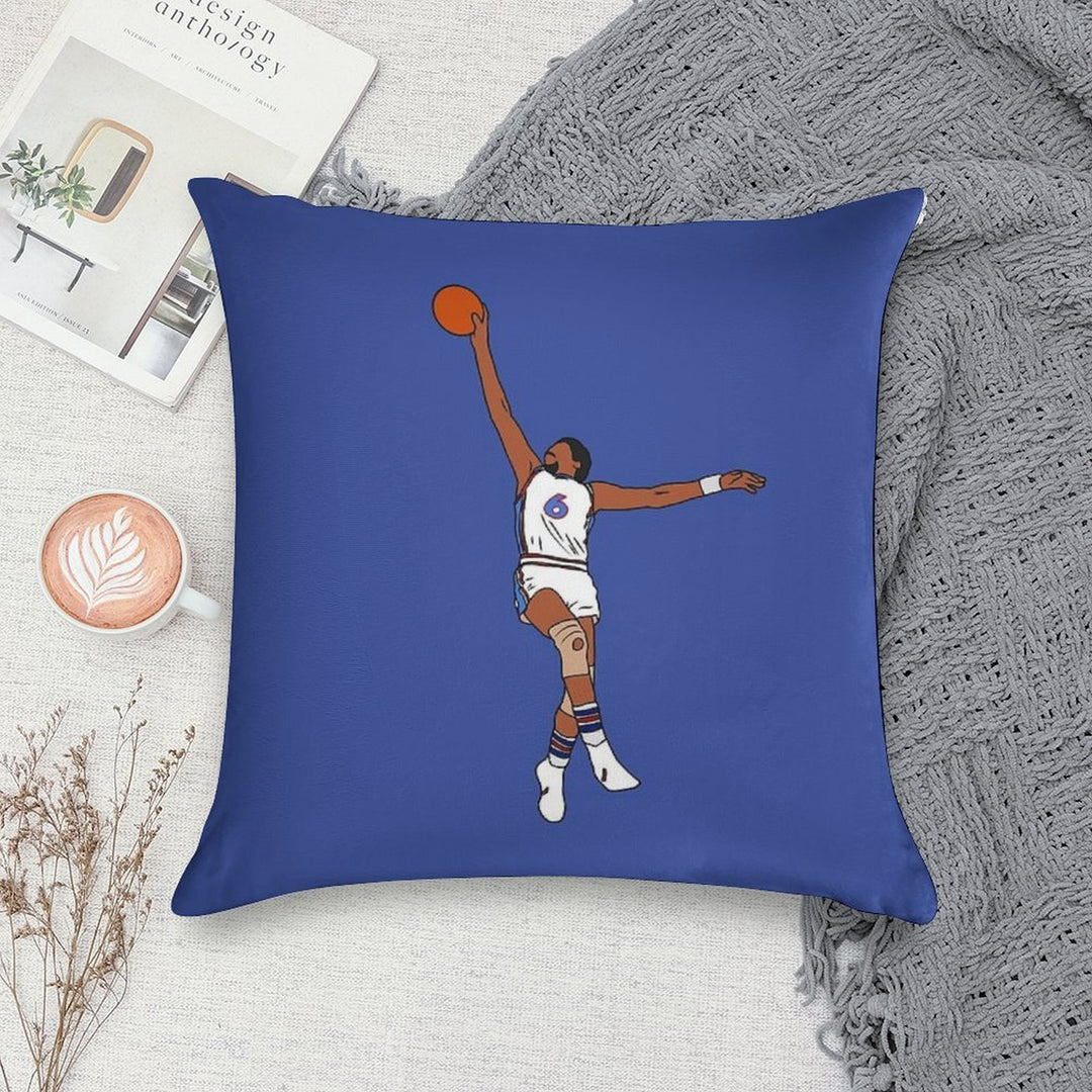 Julius Erving Dunk Soft Multiple Sizes Throw Pillow