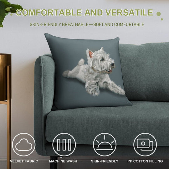West Highland Terrier Westie Soft Gift Ready Throw Pillow