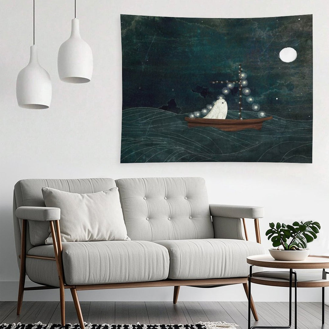 Ghost Boat Ride Tapestry