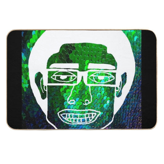 JumboWhiteSequinWan  Long-Lasting Bath Mat